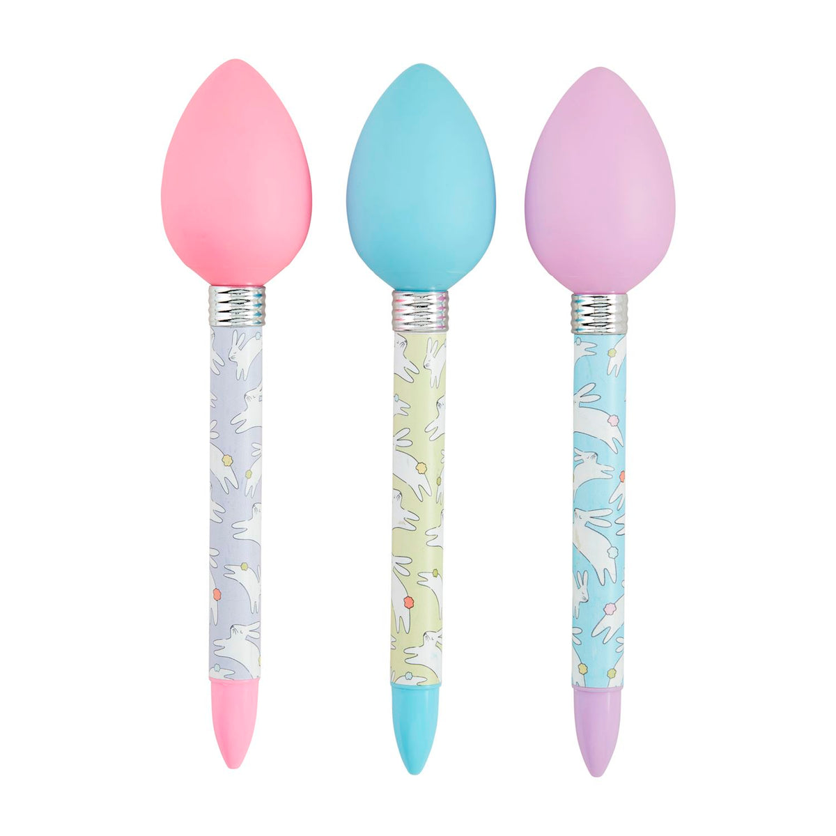 Light-Up Easter pen with a white barrel featuring colorful egg patterns.
