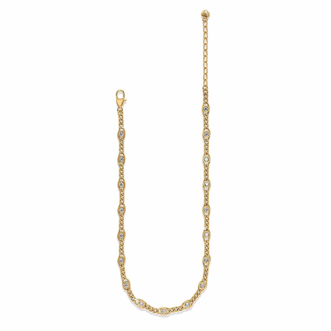 Gold-plated Trust Life Necklace with fine quality crystals and a lobster claw closure.