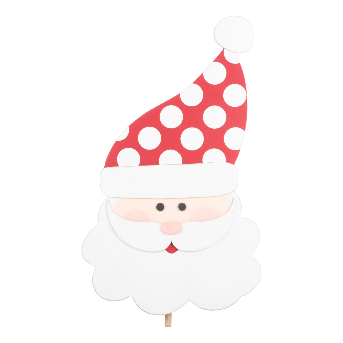 Santa Topper decoration featuring a red suit with white trim on a black silhouette.