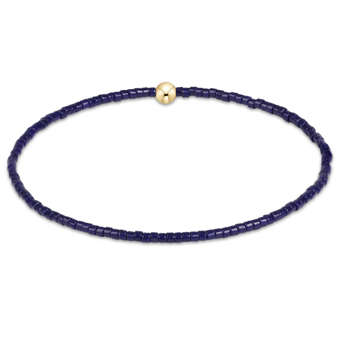 Hope Classic Bracelet featuring 2mm navy blue seed beads and a single 4mm 14kt gold-filled bead.