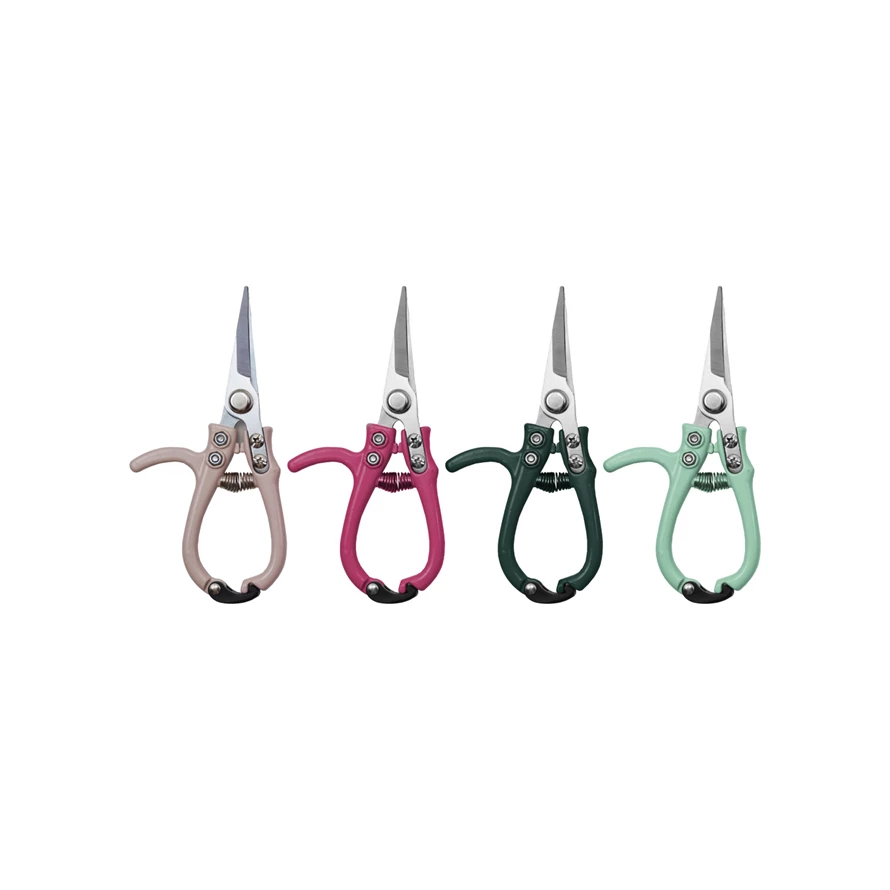 Carbon steel garden pruning shears with a black enameled handle.