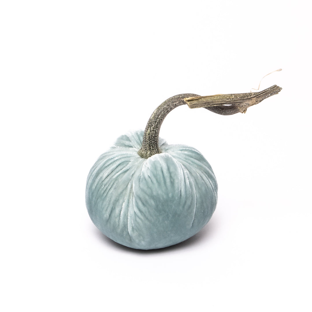 3-inch velvet pumpkin in deep orange with a smooth matte finish.