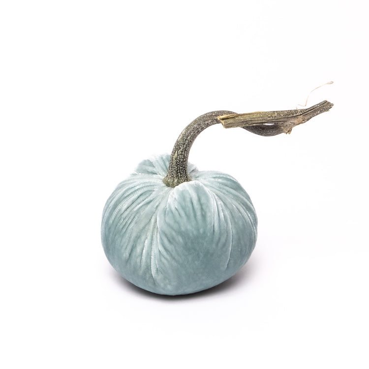 3-inch velvet pumpkin in deep orange with a smooth matte finish.