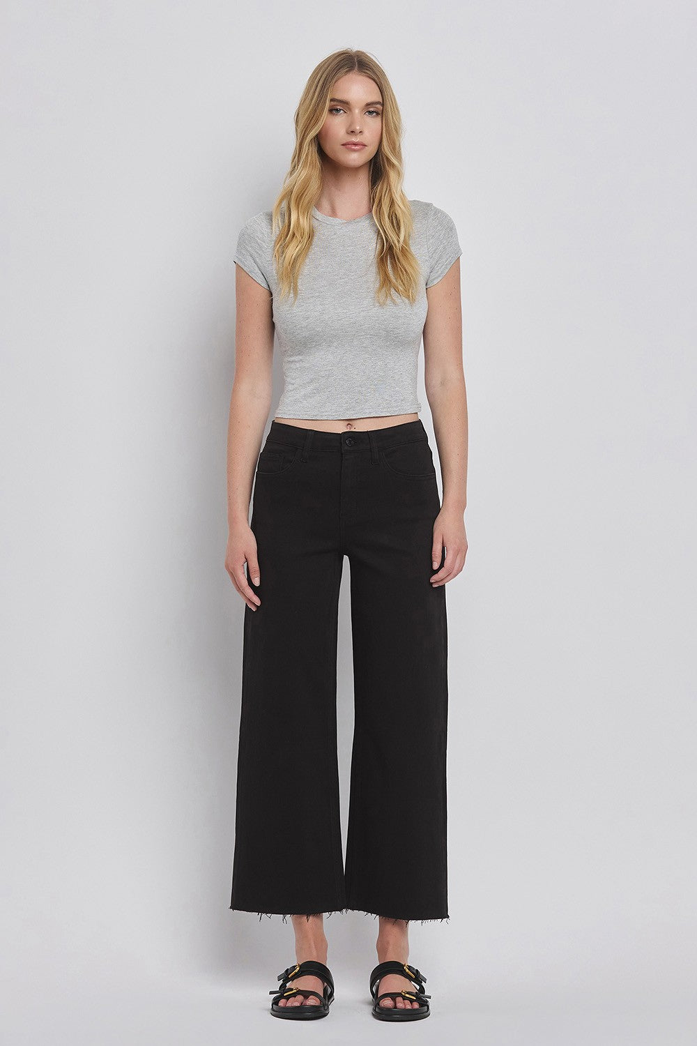 Stella High Rise Crop Wide Leg Jeans