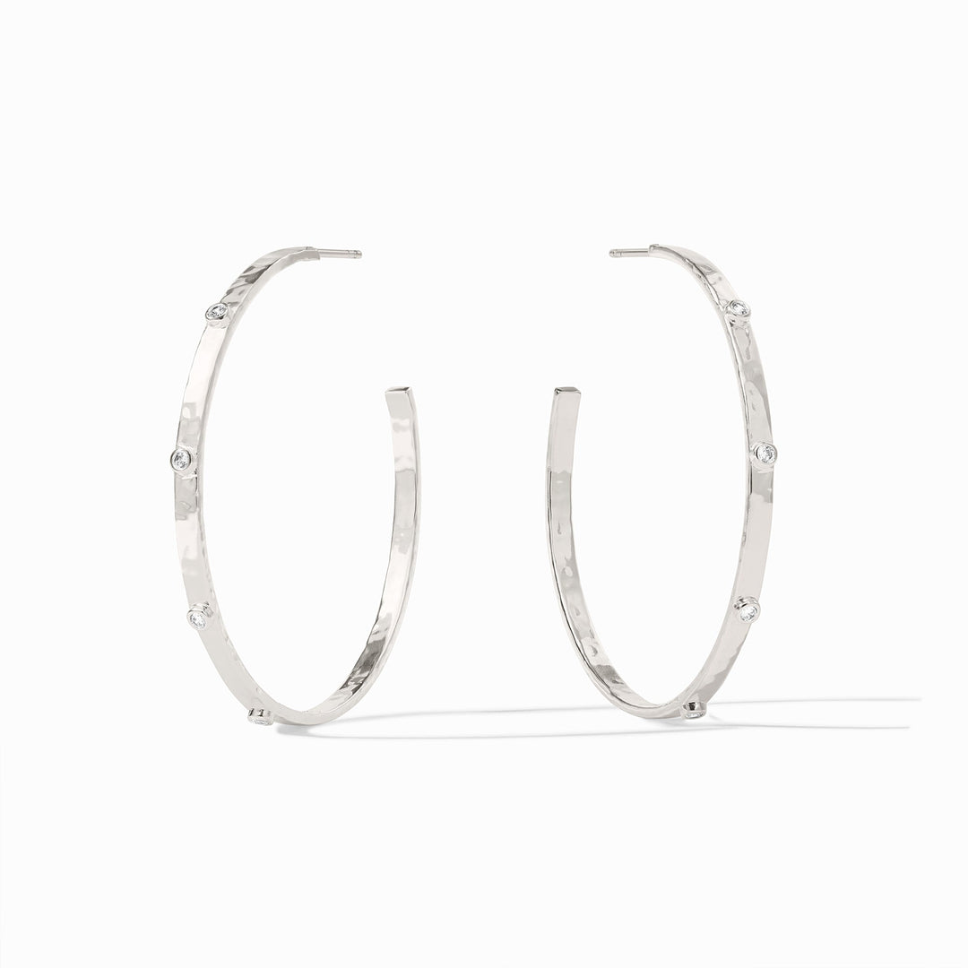 Crescent Stone Hoop
