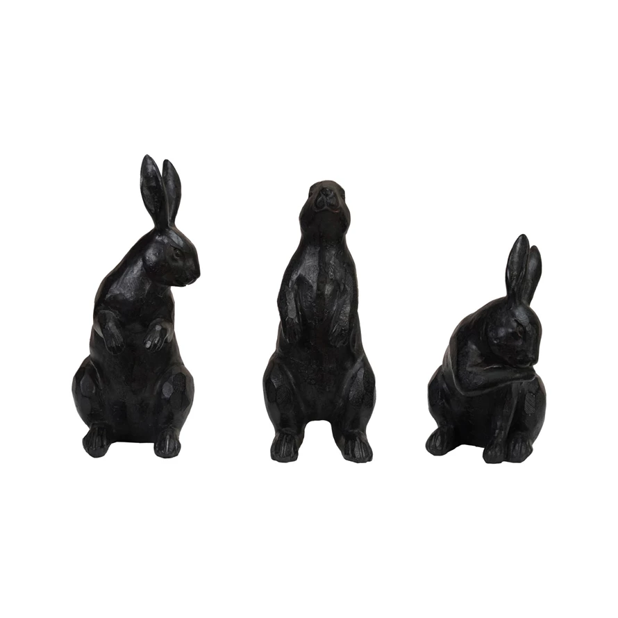 Resin Rabbit Cast Iron Finish