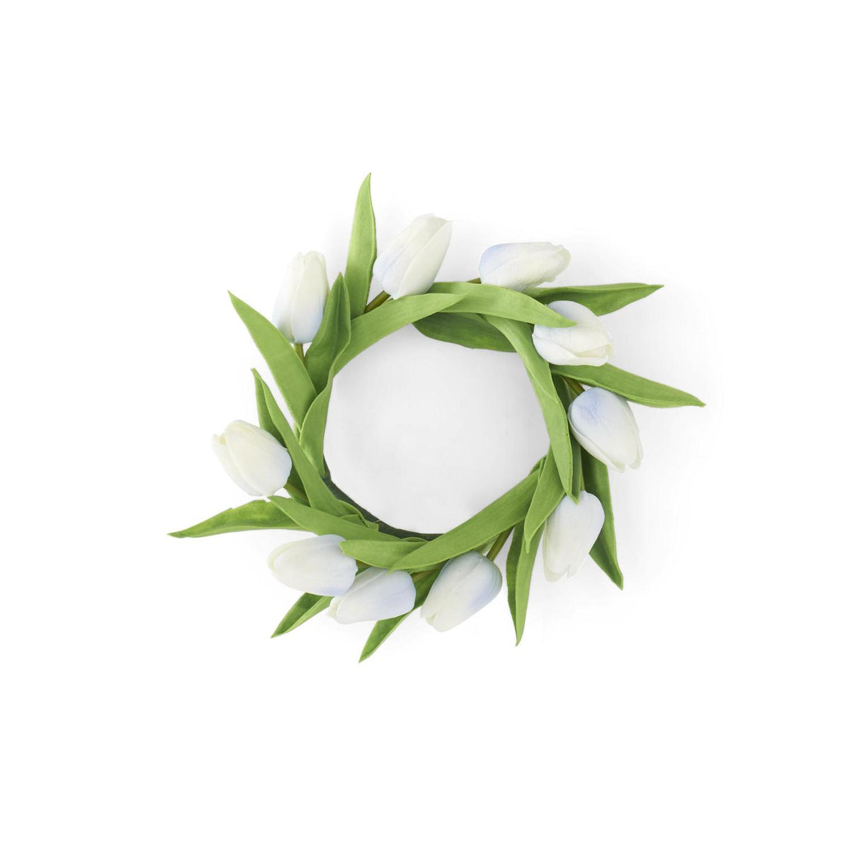 Mini tulip-shaped candle ring in PU leather with a smooth finish.