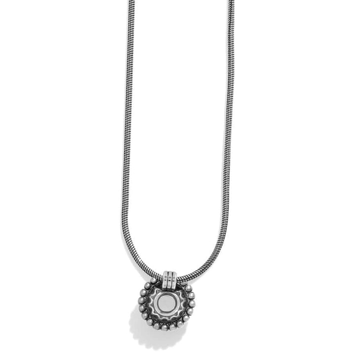 Twinkle Crystal Necklace featuring a silver-plated snake chain and a round crystal pendant.