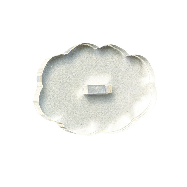 Clear acrylic single stand with a transparent base designed to hold one flower.