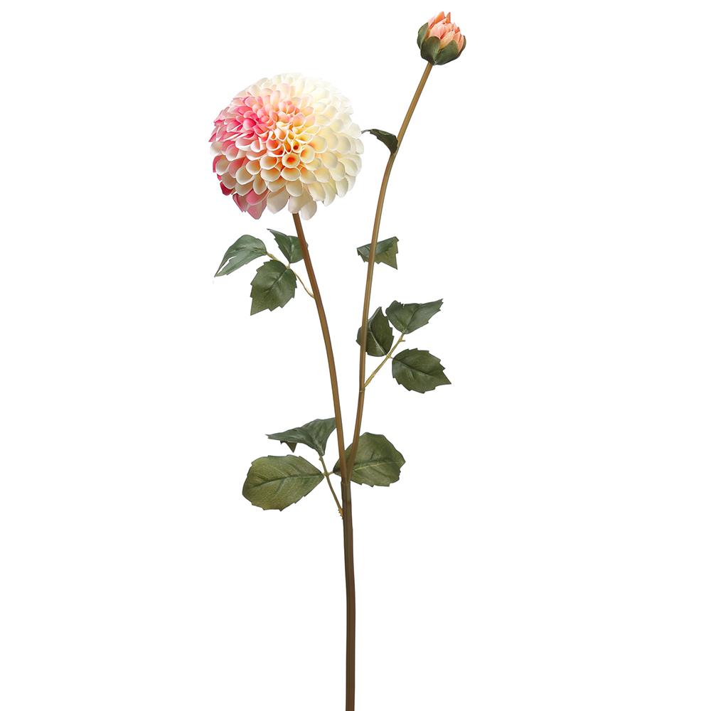 31-inch Dahlia spray wreath with cloth petals on iron wire frame