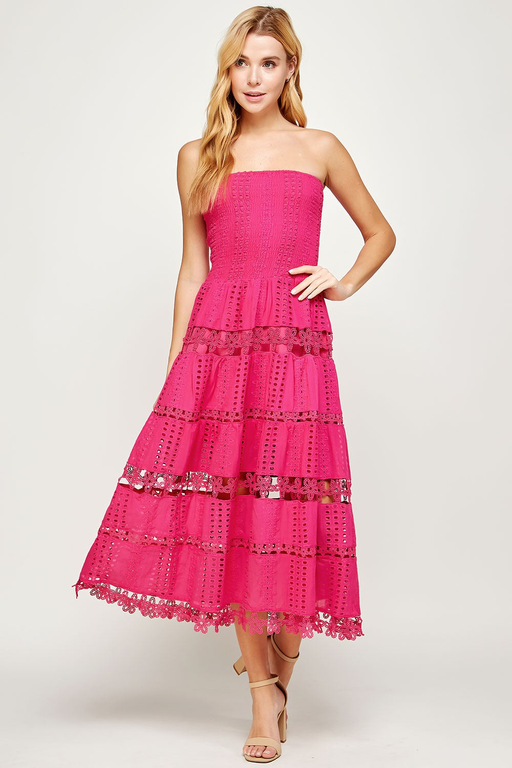 Alice Eyelet Lace Tube Dress