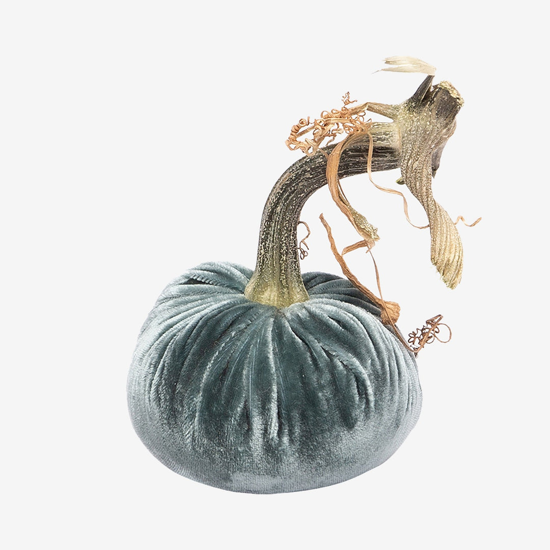 3-inch velvet pumpkin in deep orange with a matte finish