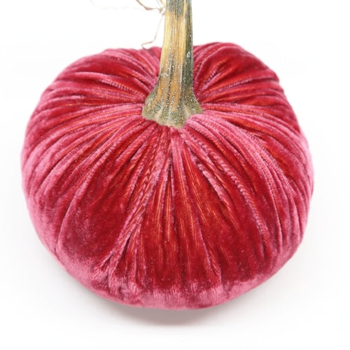 3-inch velvet pumpkin in deep orange with a matte finish