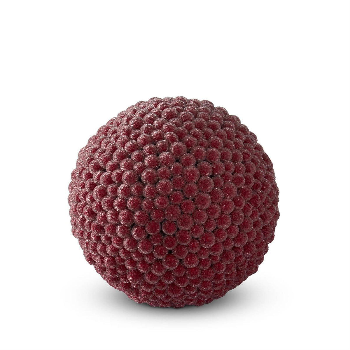 6.5-inch round Christmas ornament covered in textured icy red berries.