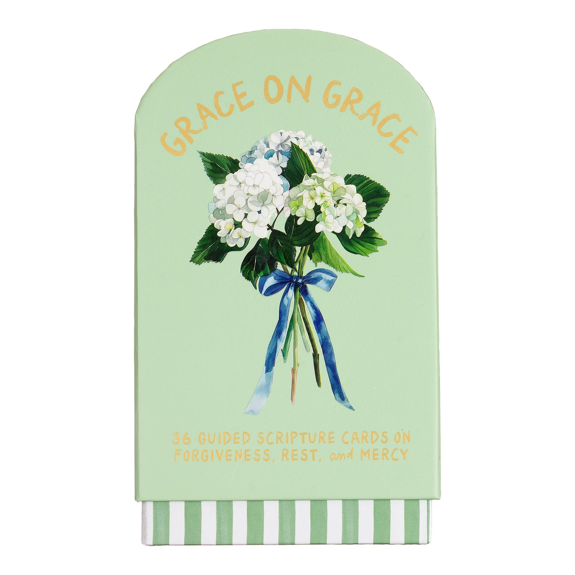 Faith Collection guided cards with stand in a neutral finish.