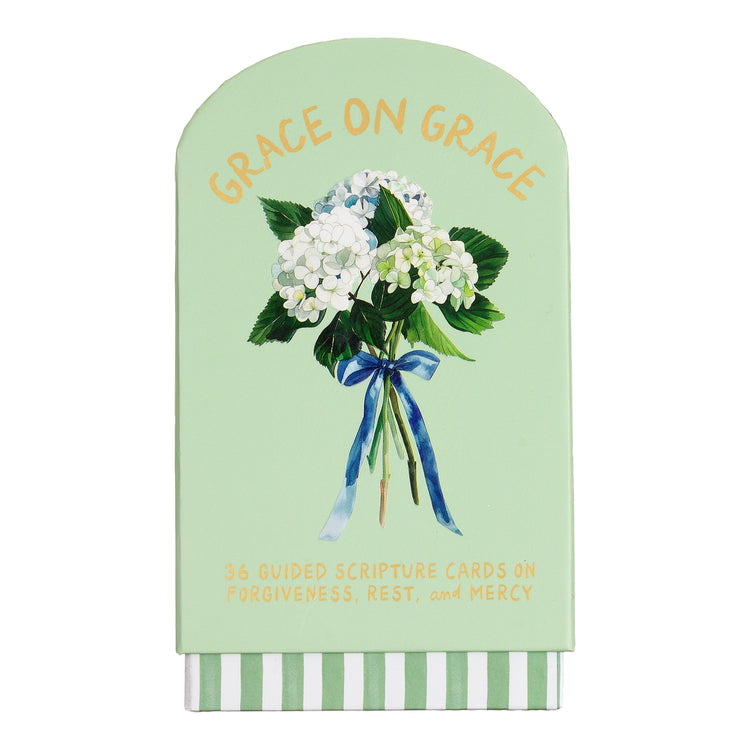 Faith Collection guided cards with stand in a neutral finish.
