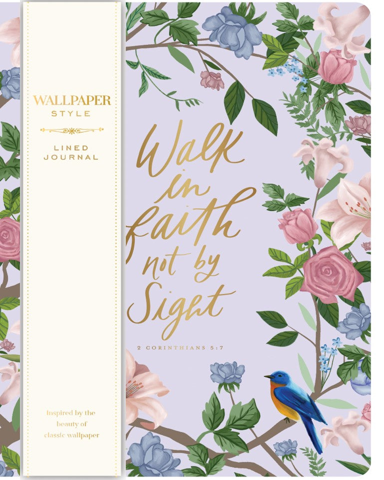 Lavender rose wallpaper journal with a floral pattern on the cover.