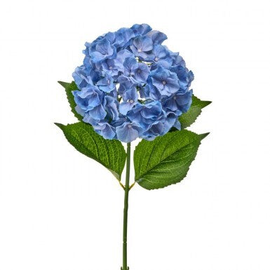 30-inch Natural Touch jumbo hydrangea artificial floral arrangement in cream-colored fabric petals with green foliage.