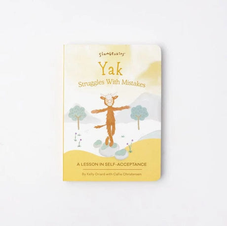 Yak Struggles With Mistakes board book by Slumberkins, a lesson in self-acceptance.