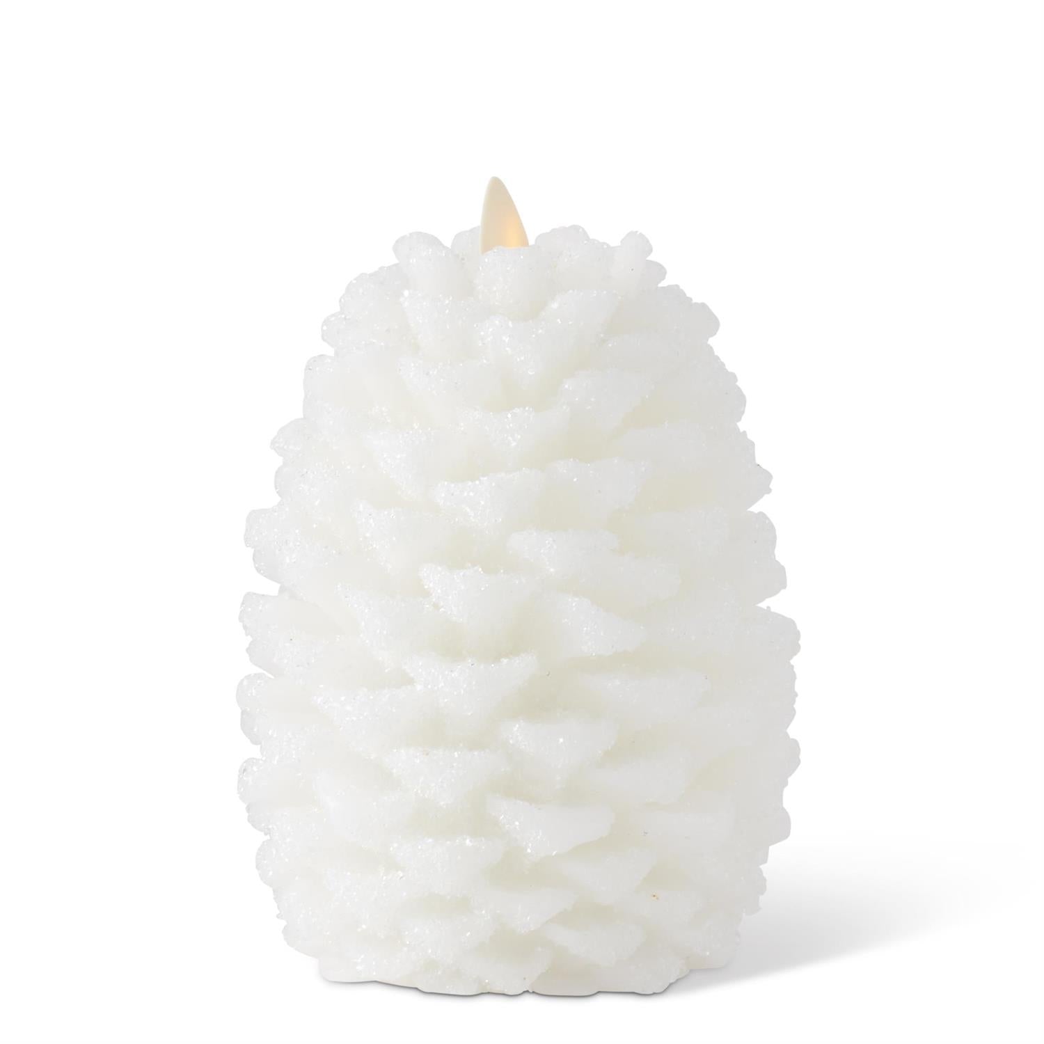 6.5-inch Pinecone Luminara indoor candle with electronic timer switch