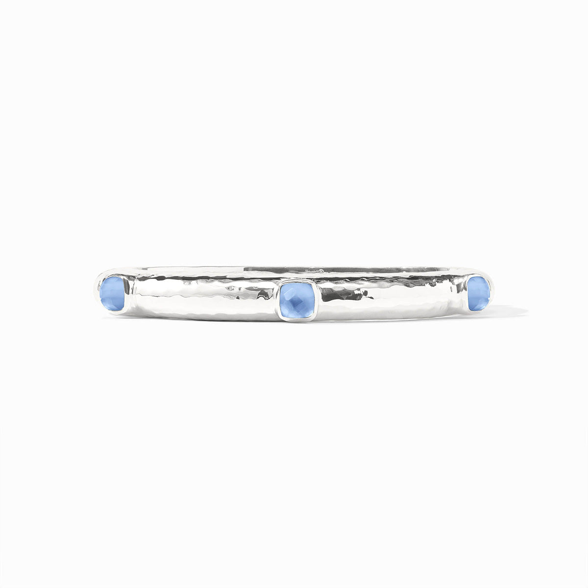 Silver Catalina hinge bangle with glass inlay