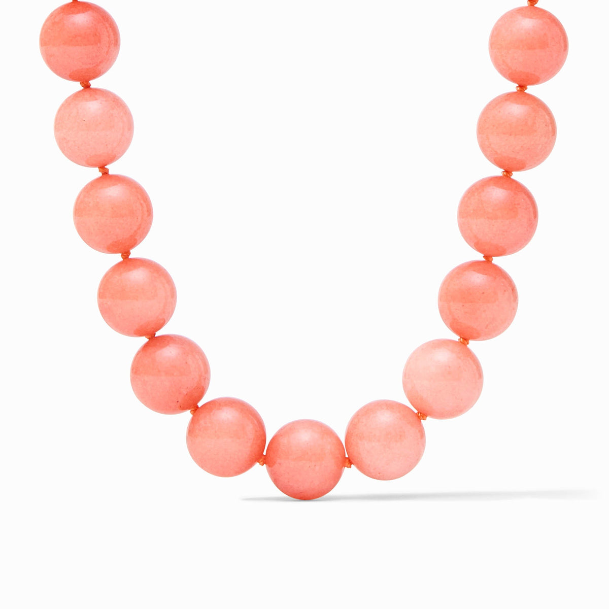 Adjustable Portofino beaded necklace with 24K gold plate finish and jade beads on a toggle clasp.
