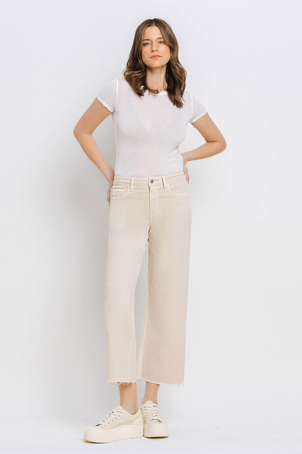 Stella High Rise Crop Wide Leg Jeans