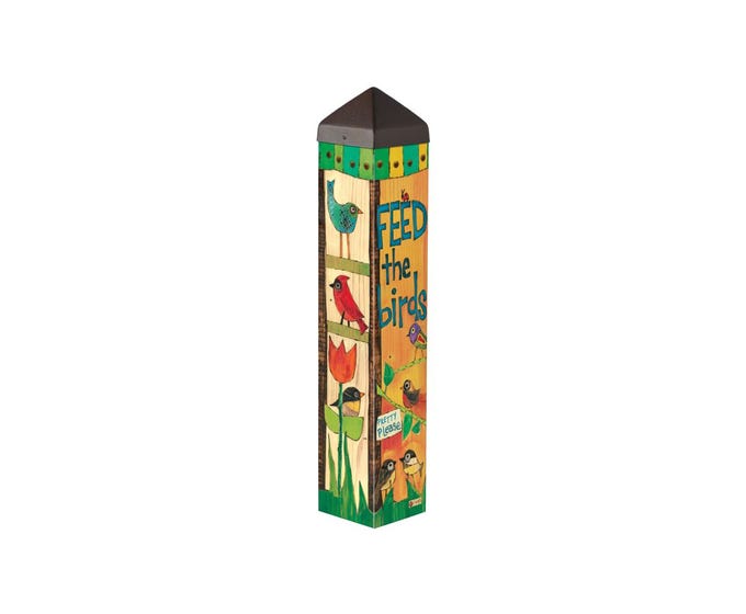 A black square art pole measuring 4 inches by 4 inches with a height of 20 inches.