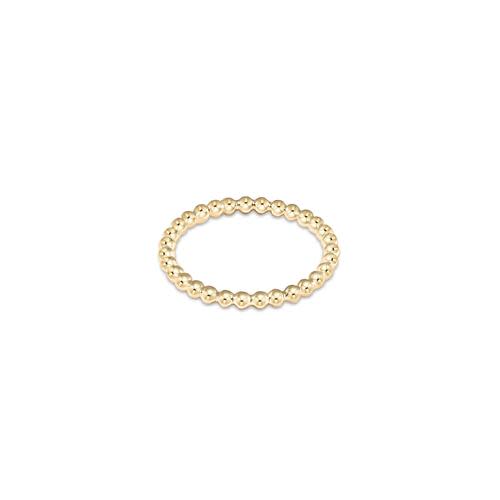 Classic gold-filled ring with a continuous row of tiny beads forming the band.