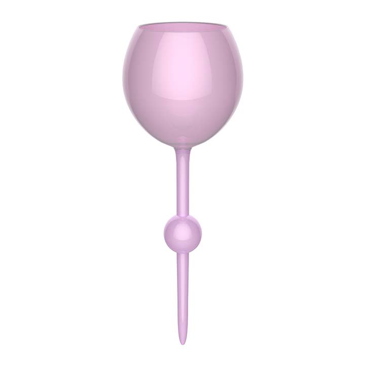 Light pink Original Beach Glass with a pointed stem and ball detail for sand or water use.