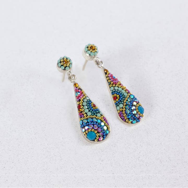 Royal Long Drop Stud Earrings
