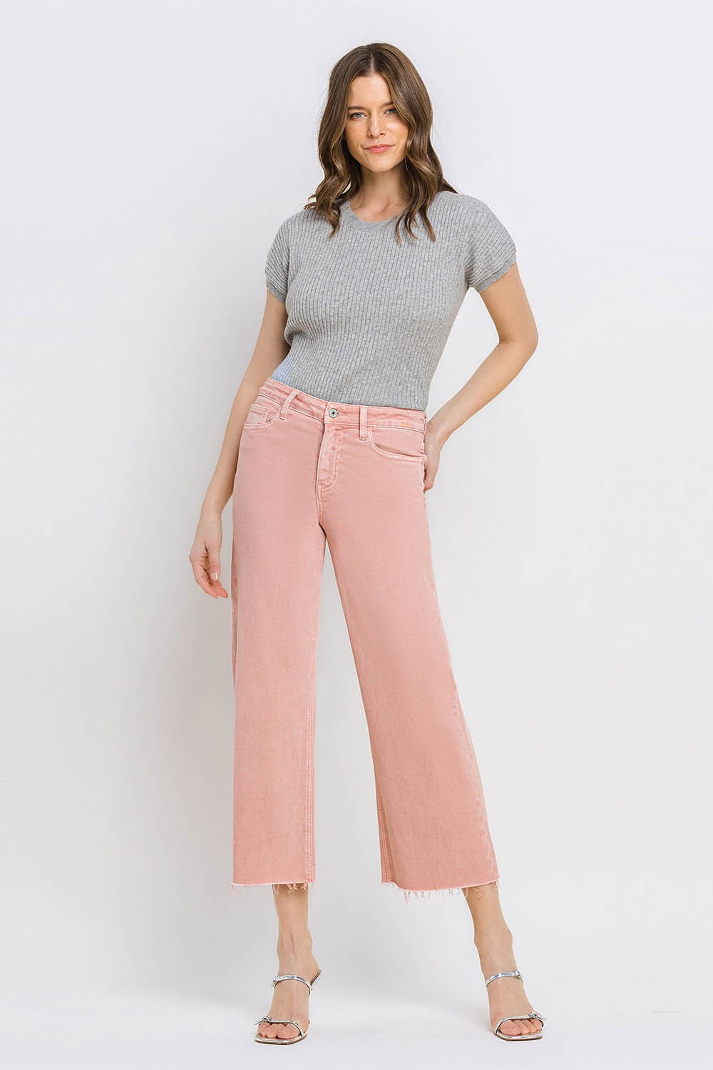 Stella High Rise Crop Wide Leg Jeans