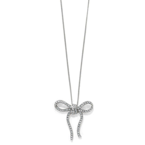 Silver plated Illumina Bow Necklace with fine quality crystals on an adjustable chain.