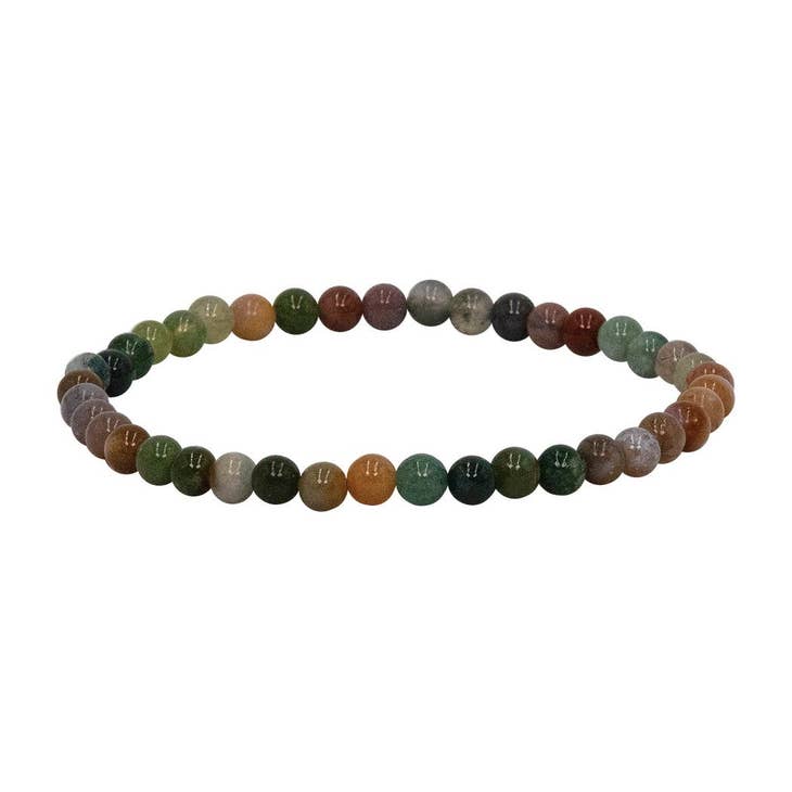 Mini Gemstone Bracelet featuring a classic 4mm beaded design with small gemstones in neutral tones.