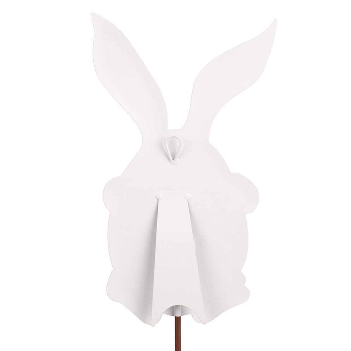 Beck's Hoppy Bunny wooden stake featuring a colorful bunny silhouette with hoppy hops pattern.