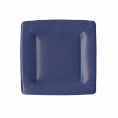 Navy blue square paper salad and dessert plate with a subtle textured finish.