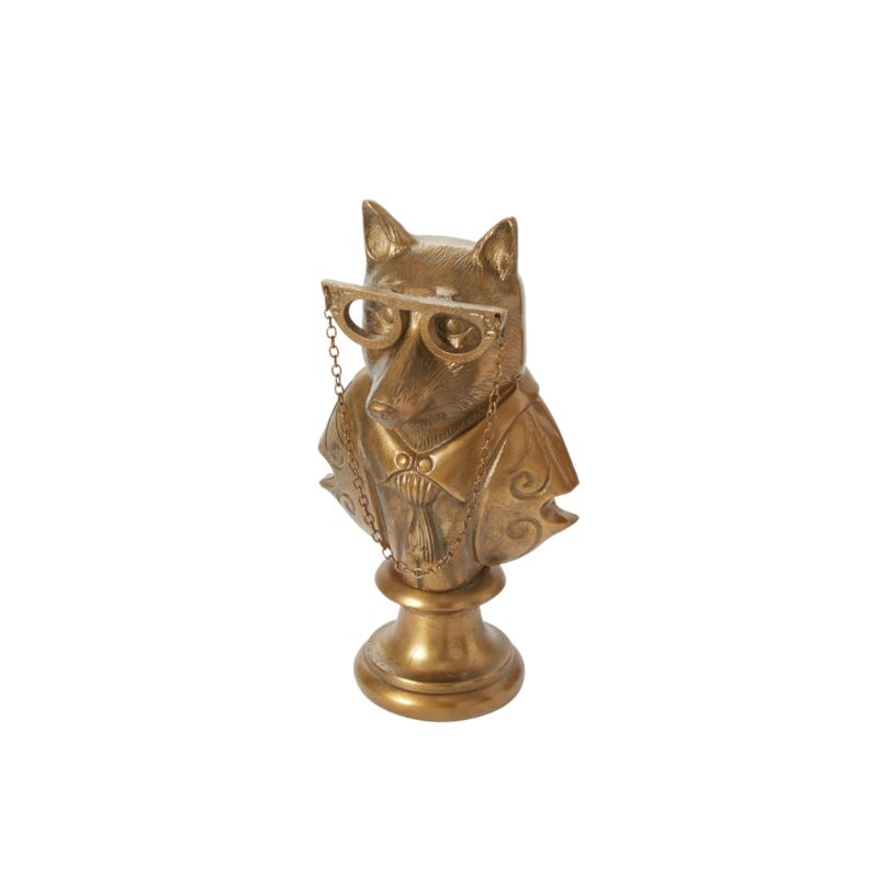 Metal bust sculpture with a smooth, abstract human head silhouette in neutral tone.