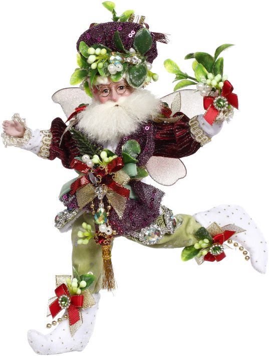 Mistletoe Memories Fairy Christmas decor with a delicate fairy silhouette in mistletoe green and gold tones.