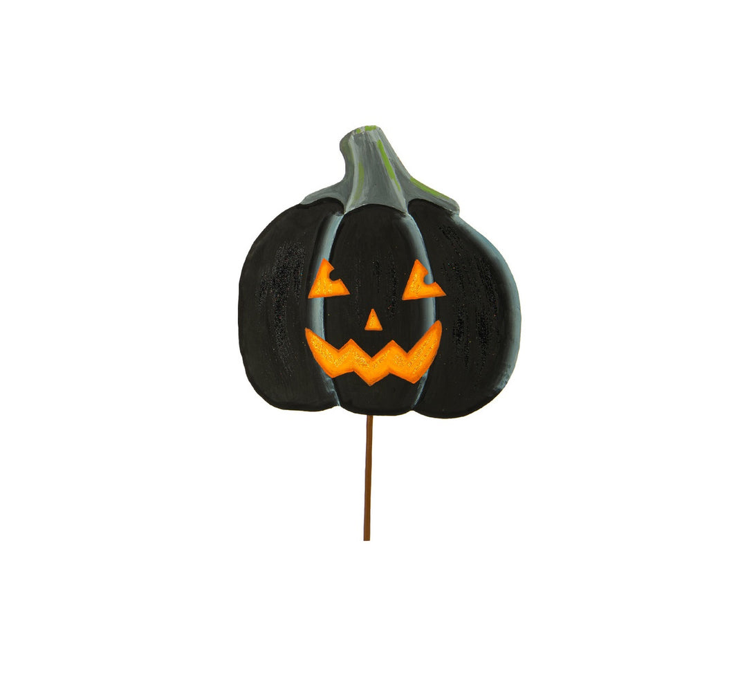 Black Jack O Lanterns with a matte finish designed to stake, hang, or use as an easel.