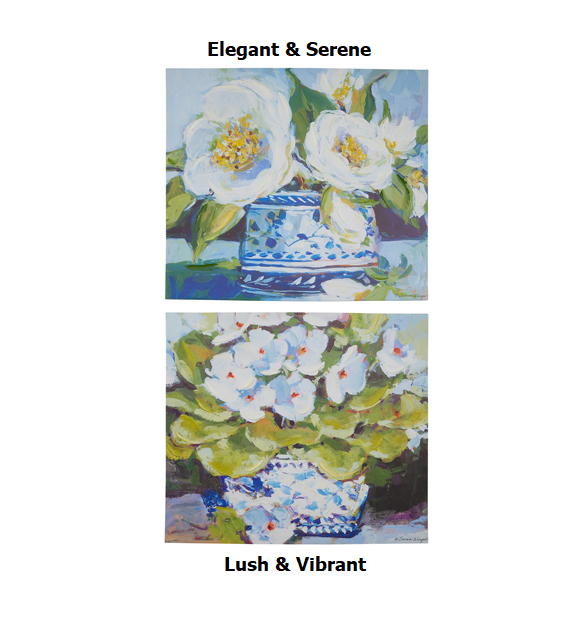 31.5-inch white floral Chinoiserie wall art on canvas with MDF backing.