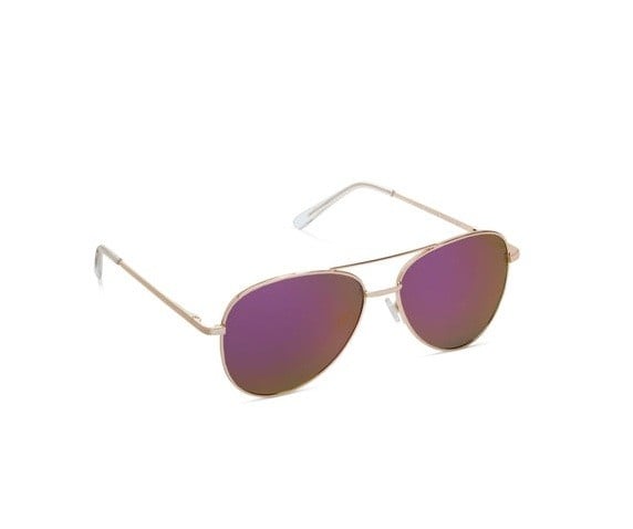 Aviator-style ultraviolet polarized sunglasses with double bridge frames in black.