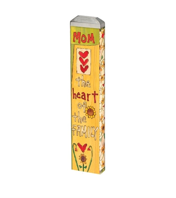 Mini art pole measuring 13 inches with dimensions of 3 by .75 inches.
