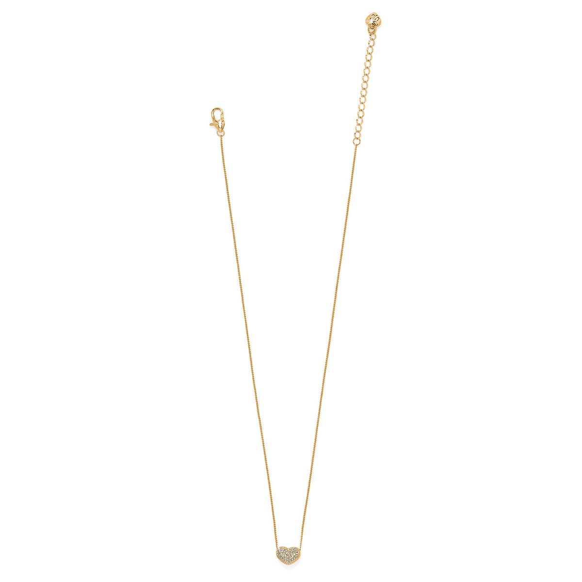 Gold plated Illumina Celeste Heart Petite Necklace with crystal-encrusted heart pendant.