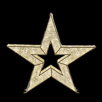 Star-shaped frame in warm white with gold accents