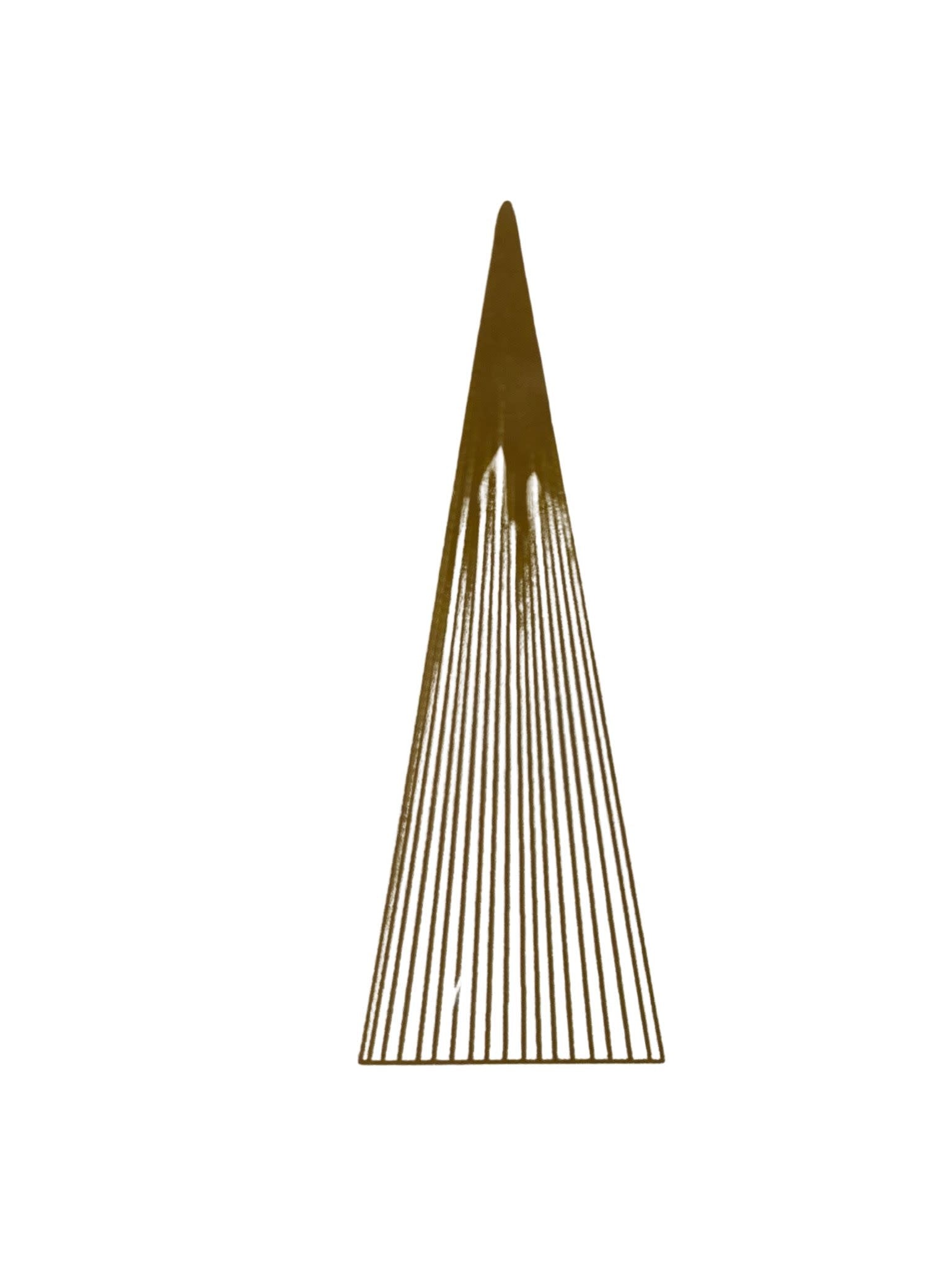 Ivory cone-shaped paper tree light with a wish motif pattern