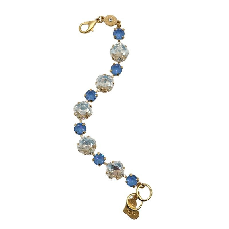 Gold Premier Bracelet Santorini featuring a gold-tone finish with an intricate geometric pattern and polished silhouette.