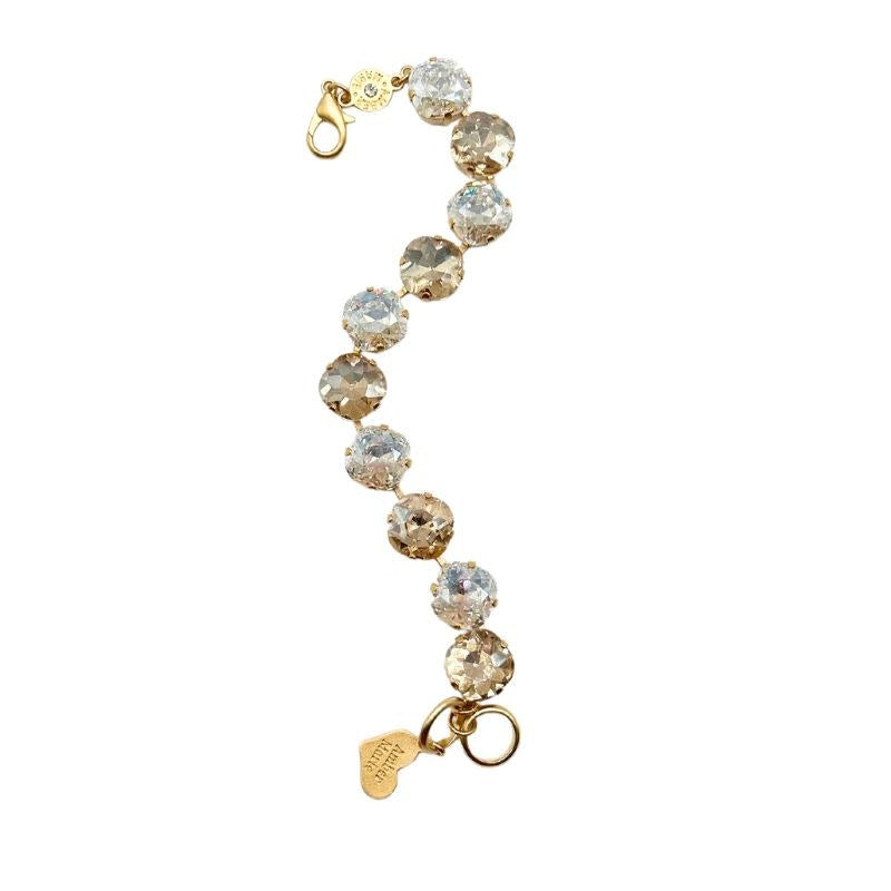 Jere Gold Medium Deluxe cushion cut necklace in gold with New York pendant