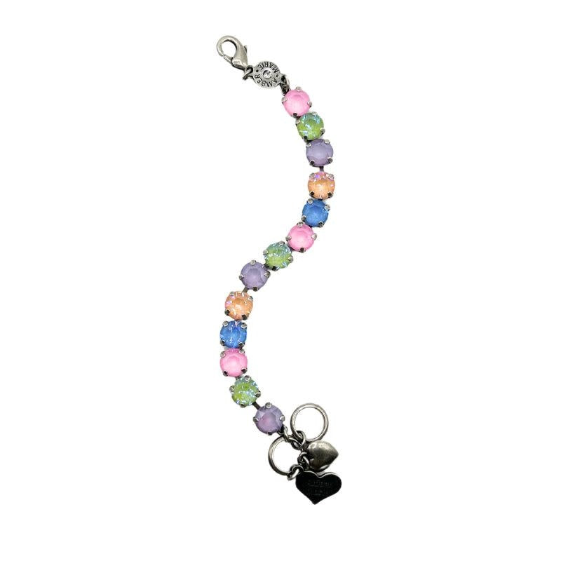 Adjustable silver-tone bracelet featuring a Scotty dog heart charm with Tampa-inspired whimsical detailing.