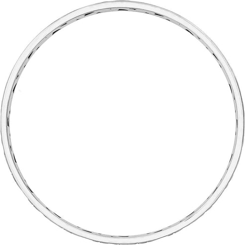 Top view of a Contempo Slim Bangle in silver plated finish with a 2.5 inch diameter.