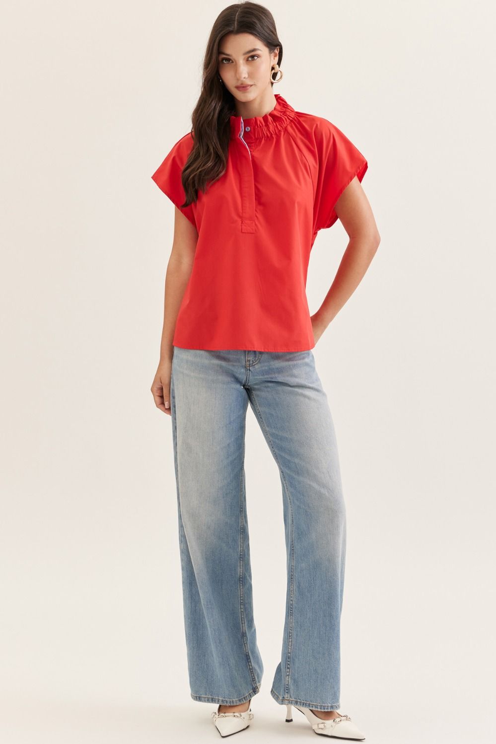 Amiyah Solid Cap Sleeve Top
